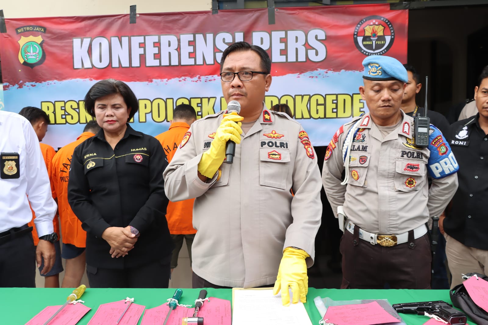 Polsek Pondokgede gelar Ungkap Kasus Pencurian Rumah Kosong di Jatimakmur