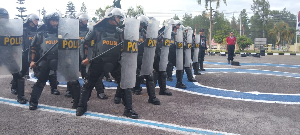 Persiapan Pemilu 2024, Tim Dalmas Inti Polres Bener Meriah Melaksanakan Latihan Dalmas