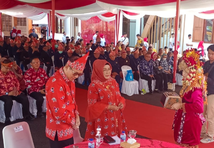 Polsek Talang Ubi Laksanakan Pengamanan Peresmian Rumah Adat, Gedung Dekranasda PALI