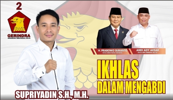 Di Usung Partai Gerindra : Supriyadin SH.MH Maju Pileg No.Urut 03 Dapil Kab. Konsel