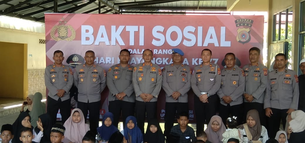 Polres Aceh timur Gelar Berbagai Kegiatan Sosial Sambut Hari Bhayangkara Ke-77