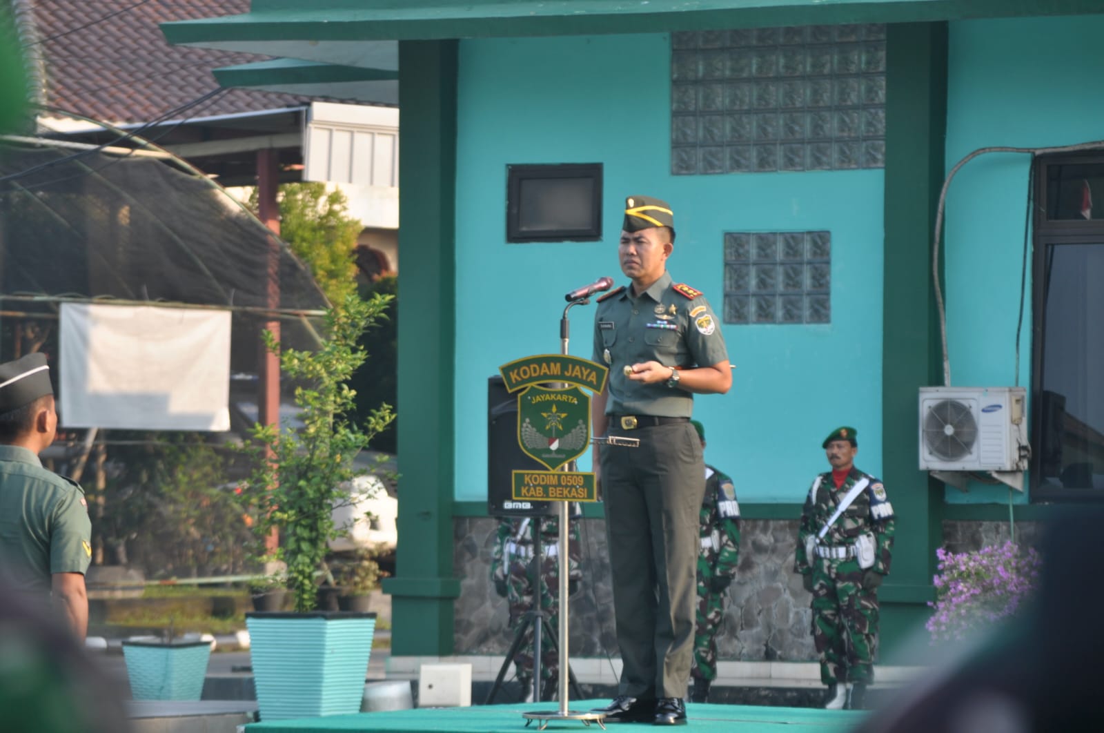 Ratusan Personil Prajurit Sambut Upacara 17 an di Kodim 0509 Kabupaten Bekasi