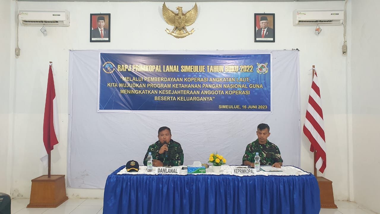 Lanal Simeulue Gelar Rapat Anggota Pertanggungjawaban (RAPJ) Tahun Buku 2022