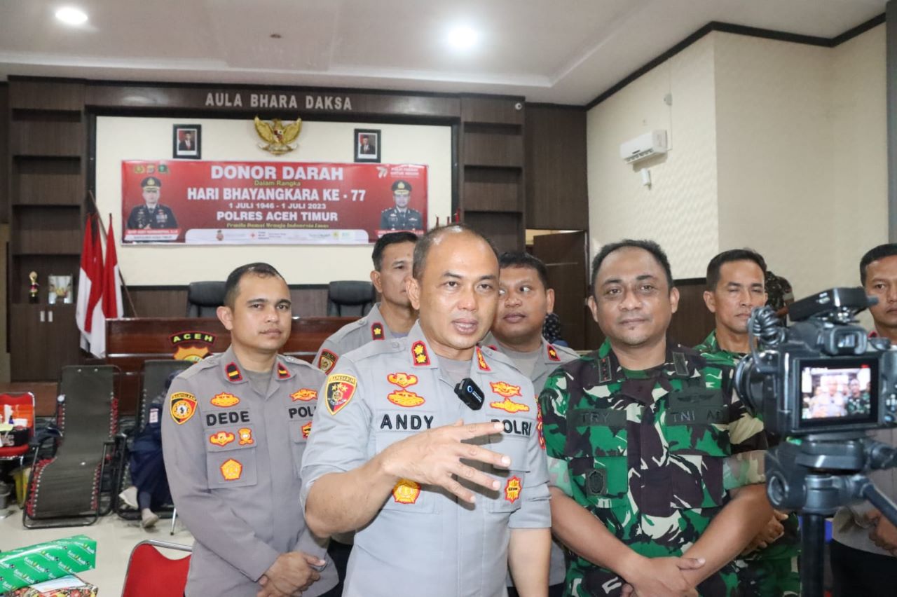 Donor Darah Hari Bhayangkara Ke 77 Polres Aceh Timur, Banjir Doorprize