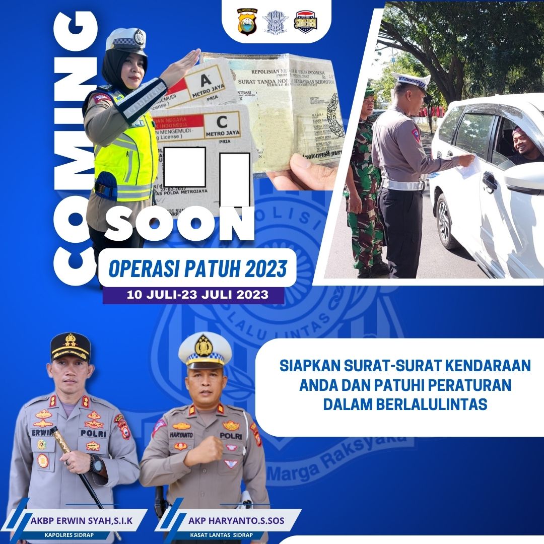 H-5 Operasi Patuh 2023, Ini Sejumlah Pelanggaran Yang Akan Ditindak Personel Polres Sidrap