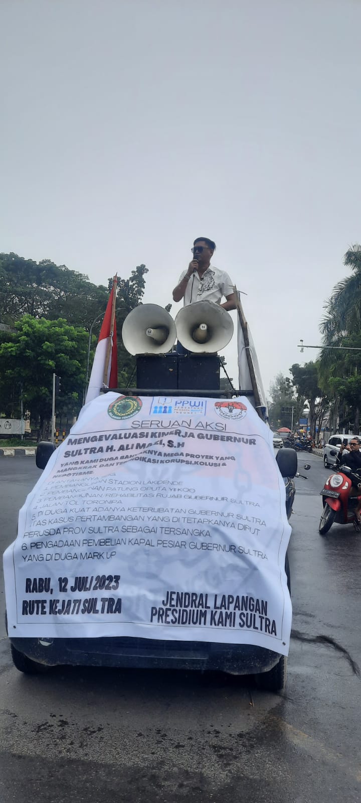 PPWI Sultra, KAMI dan KPD (Konsorsium Putra Daerah) Sultra, yang tergabung Dalam NgO Sultra. Mendesak Kajati Sultra Periksa Gubernur Ali Mazi SH Keterkaitan Proyek Mangkrak