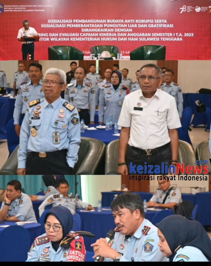 Kakanwil Kemenkumham Sultra,  Membuka Giat  Sosialisasi Anti Korupsi dan Sosialisasi Pemberantasan Pungutan Liar dan Gratifikasi.