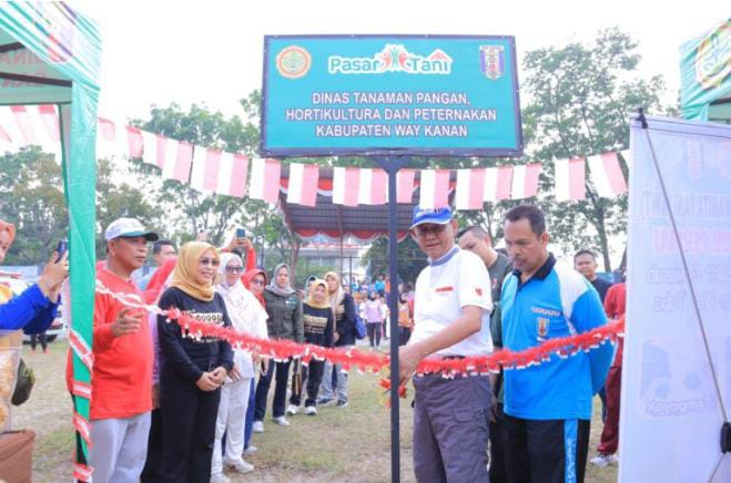 Wabup Ali Rahman Hadiri Launching Kegiatan Pasar Tani Ramik Ragom Kabupaten Wat Kanan