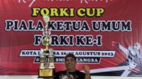 KKI Bintang MTS Meraih Juara Umum Ke Tiga Dalam Kejuaraan Karate Piala Ketua Umum Forki Cup Ke 1 Langsa.