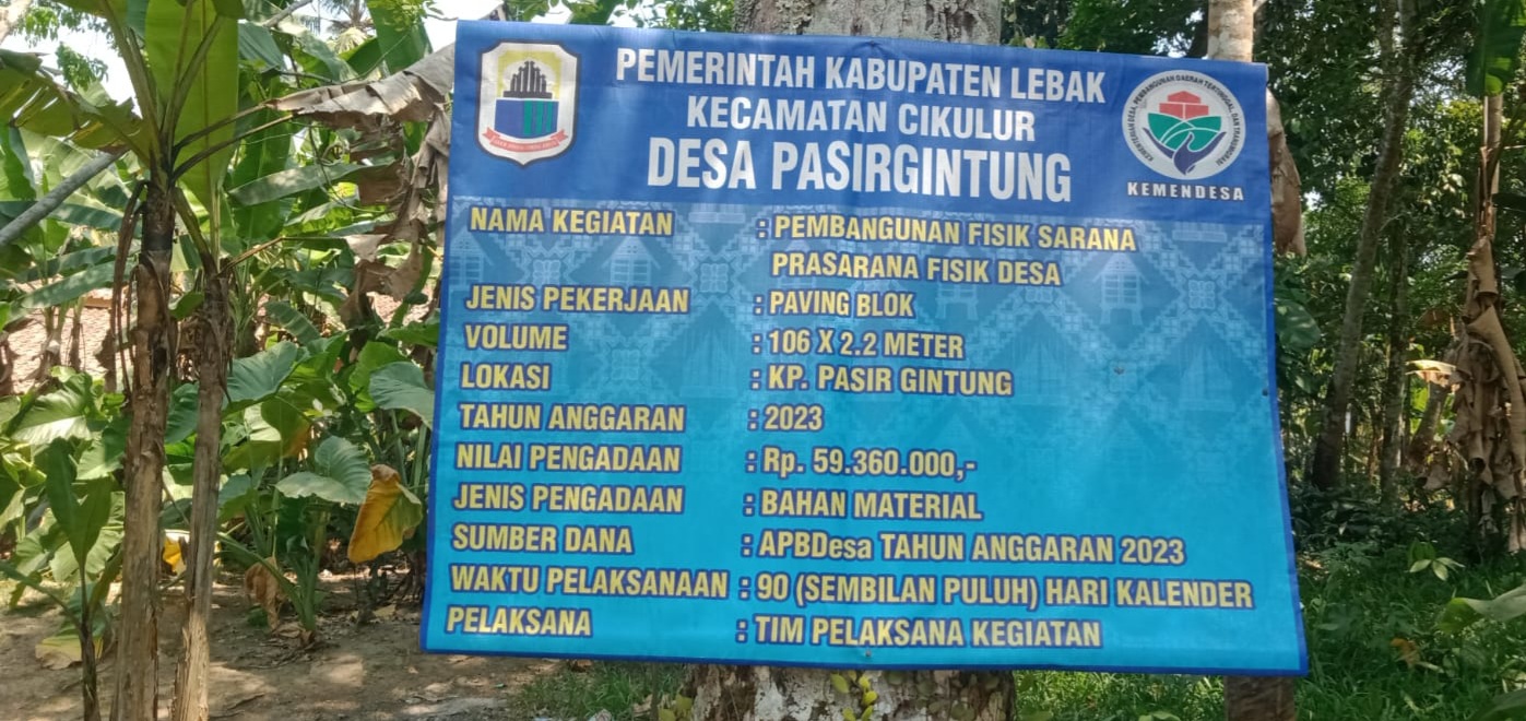 Pembangunan TPT Dan Paving Blok Di Desa Pasir Gintung Berjalan Dengan Lancar