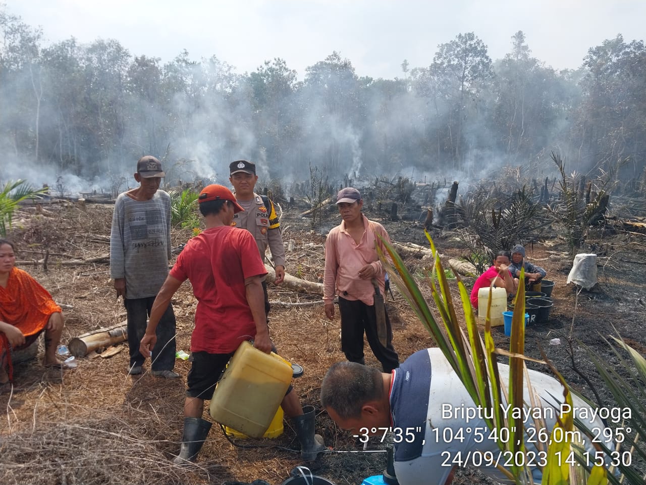 Polres PALI Mendatangi Karhutla, Api Sudah Padam dan Tidak Berpotensi Menyebar Kelahan Lain