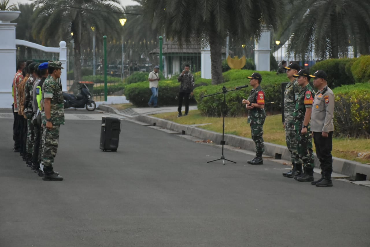 Kodim 0501/JP Menggelar Apel Dan Monitoring Pengamanan Upacara HUT TNI Ke 78