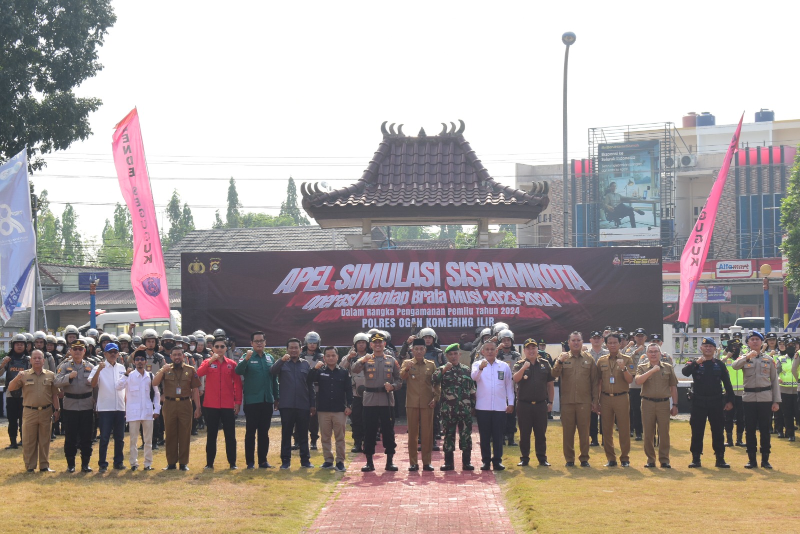 Bersiap Hadapi Pemilu, Polres OKI Gelar Simulasi Sispamkota