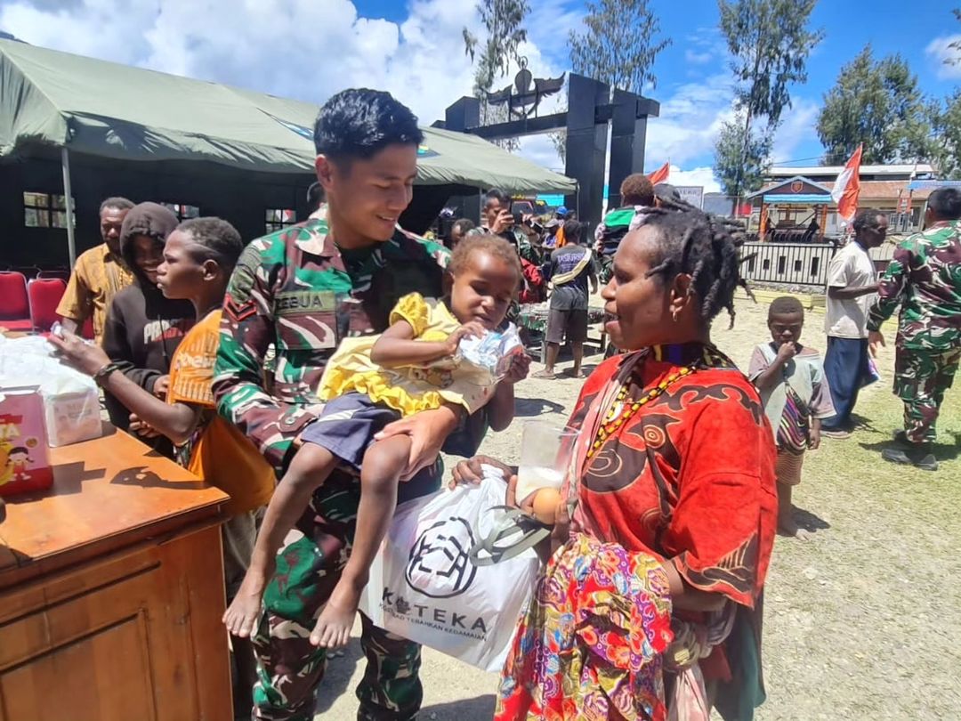 Komitmen Kuat Satgas Yonif 330 Kostrad Sukseskan Program Pemerintah, Gelar Program TNI AD Peduli Stunting di Wilayah Intan Jaya