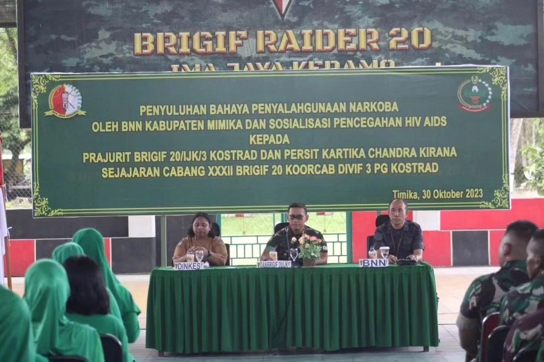 Brigif 20 Kostrad Adakan Kegiatan Penyuluhan Bahaya Narkoba dan Sosialisasi Pencegahan HIV/AIDS