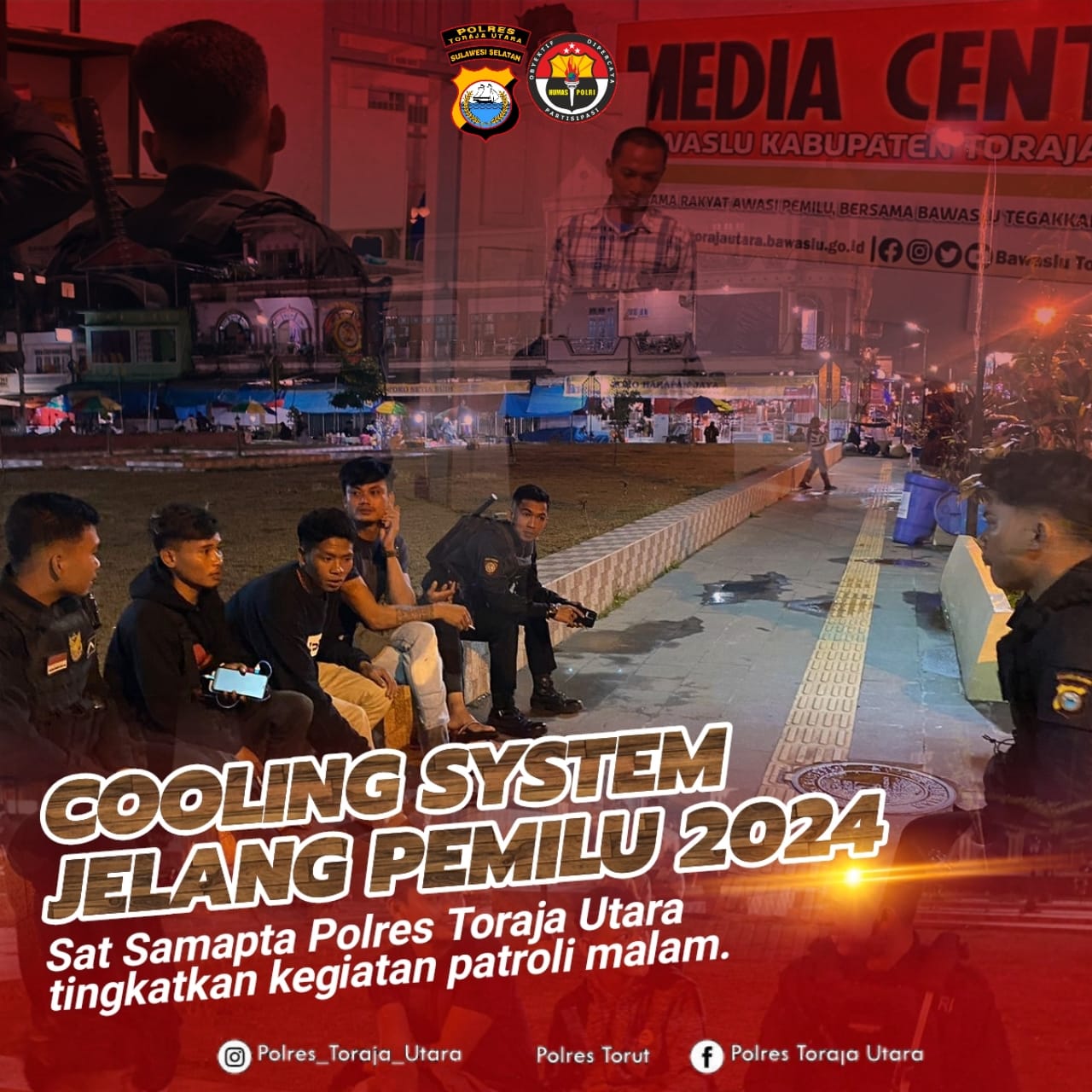 Upaya Cooling System Jelang Pemilu 2024, Sat Sampata Polres Toraja Utara Tingkatkan Gelar Patroli Malam