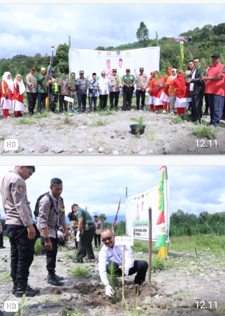 Penanaman Serentak 10 Juta Pohon: Polres Bener Meriah Gelar Kegiatan di Kampung Damaran Baru