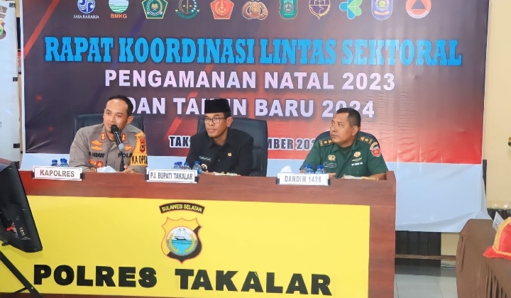 Kesiapan Pengamanan Natal 2023 Dan Tahun Baru 2024, Polres Takalar Gelar Rakor Lintas Sektoral