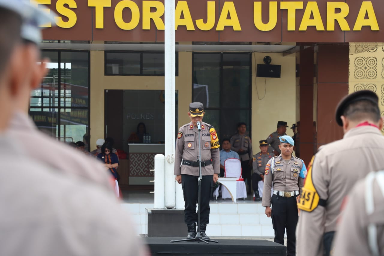 Polres Toraja Utara Laksanakan Apel Gelar Pasukan Ops Lilin-2023, Pastikan Kesiapan Pengamanan Nataru