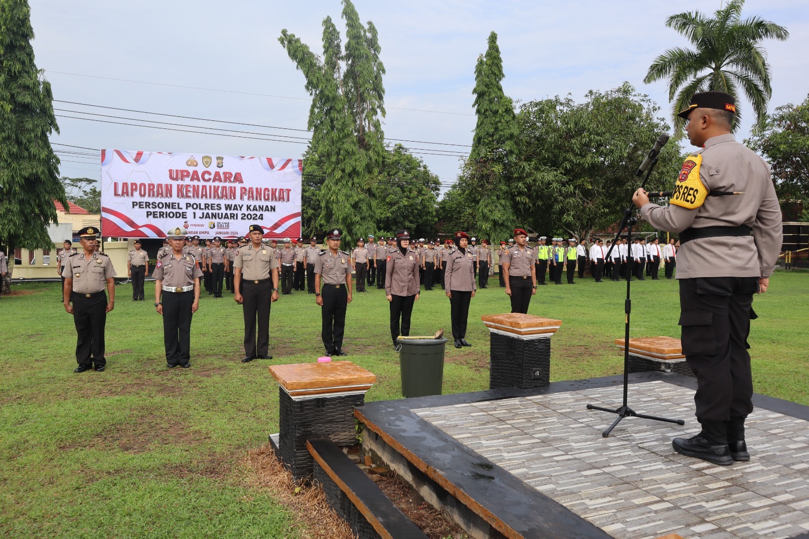 Lima Puluh Satu Personel Polres Way Kanan Naik Pangkat Periode 1 Januari 2024