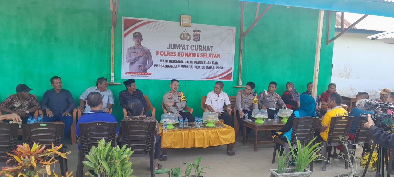 Giat Rutin Polri “Jumat Curhat” Kapolres Konawe Selatan Sampaikan Himbauan Tentang Kamtibmas