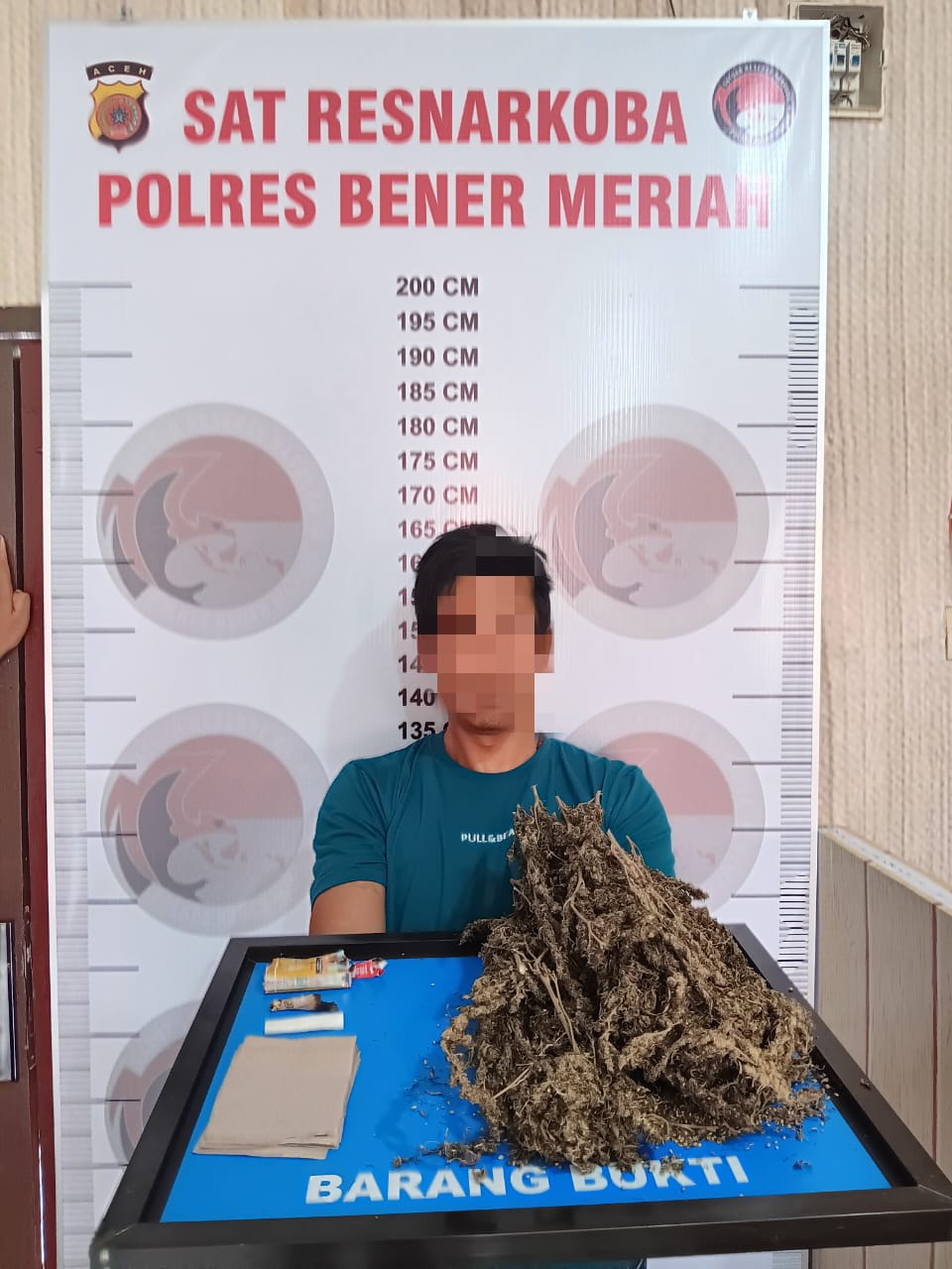 Polisi Membekuk Kan Salah seorang Warga Bener Meriah Di Duga Melakukan Pengedaran Barang Terlarang.Sejenis Ganja