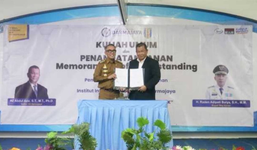 Bupati Way Kanan Hadiri Acara Penandatanganan MOU Dan Kerja Sama PRPL di Aula Rektorat IIB Kampus Darmajaya