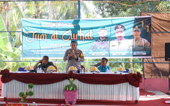 Wujud Sinergitas, Polres Sidrap Gandeng Pemerintah Daerah dan Kodim 1420 Dalam Jumat Curhat