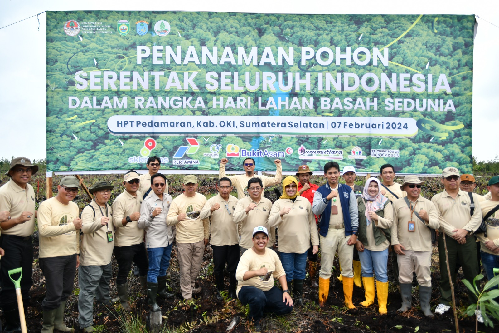 Areal Gambut di OKI Ditanami Pohon pada Peringatan Hari Lahan Basah Sedunia