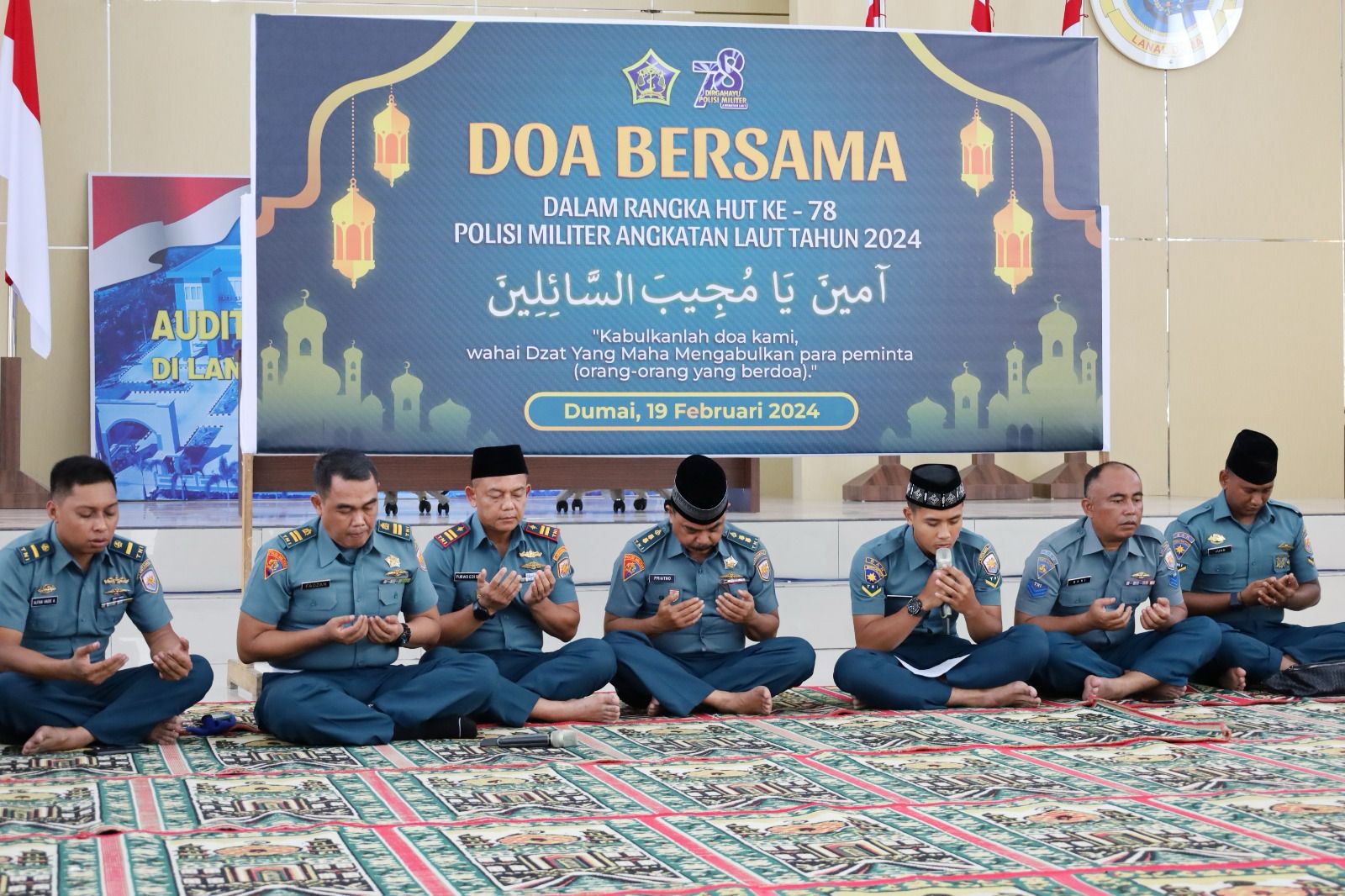 Lanal Dumai Gelar Doa Bersama Dalam Rangka Memperingati HUT Ke-78 Pomal Tahun 2024