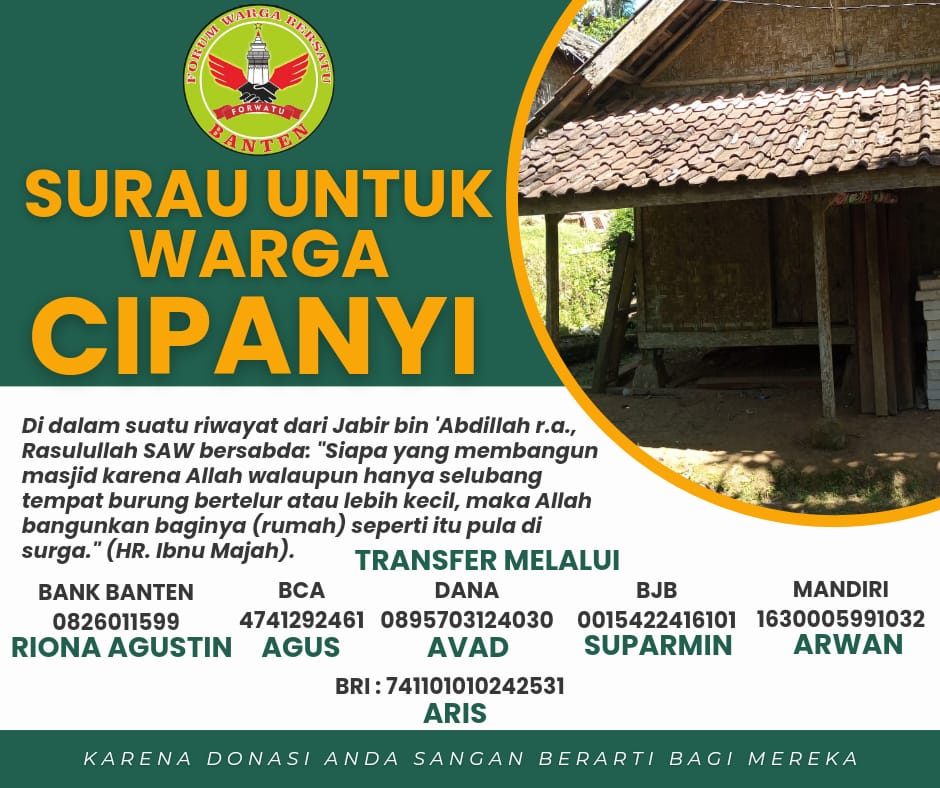 Open Donasi Forwatu Banten ajak semua pihak bantu Bangun Musholla Cipanyi