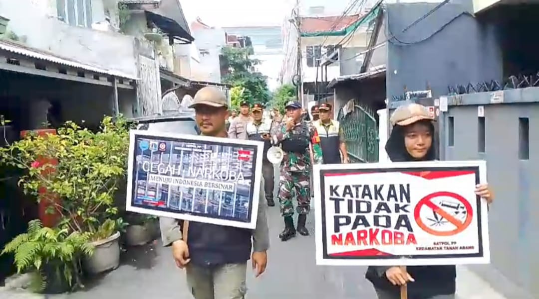 Babinsa Koramil 05/Tanah Abang Bersama Tiga Pilar Laksanakan Sosialisai Bahaya Penyalahgunaan Narkoba