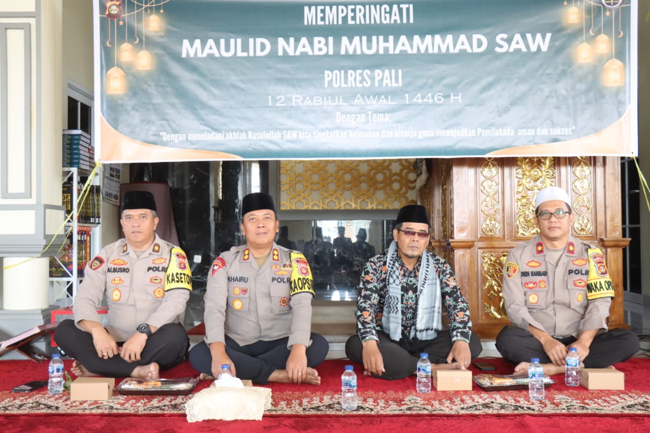 Polres PALI Gelar Peringatan Maulid Nabi SAW 1446 H, di Masjid Assidiyah