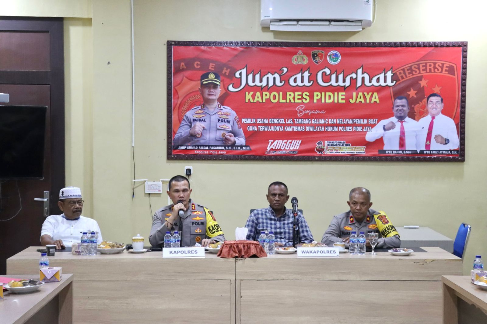 AKBP Ahmad Faisal Pasaribu,S.H.,S.IK M.H Kapolres Pidi Jaya Ajak Pang Lima Laot Pengusaha Sinergi