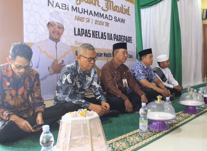 Lapas Parepare Gelar Peringatan Maulid Nabi Muhammad SAW Tahun 2024/1446H Bagi Petugas dan Warga Binaan.