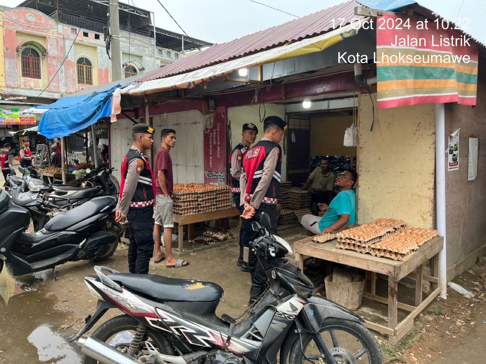 Cegah Guantibmas, Polres Lhokseumawe Intensifkan Patroli di Pasar Tradisional