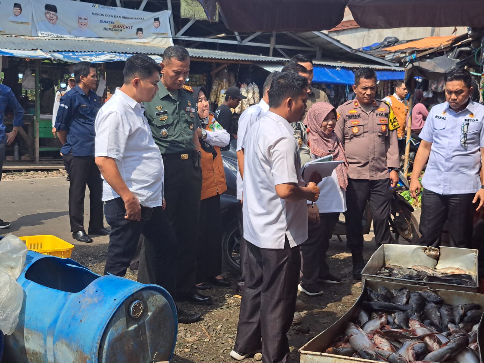 Polres PALI Bersama Instansi Pemkab PALI Sidak Pasar Inpres Pendopo