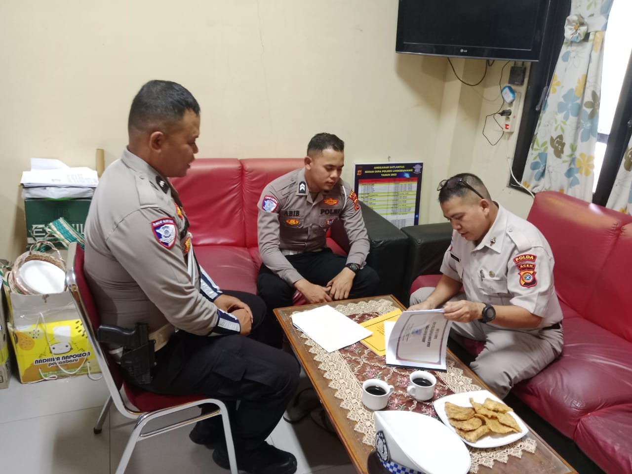 Subbagrenmin Ditlantas Polda Aceh melaksanakan Supervisi di Polres Lhokseumawe