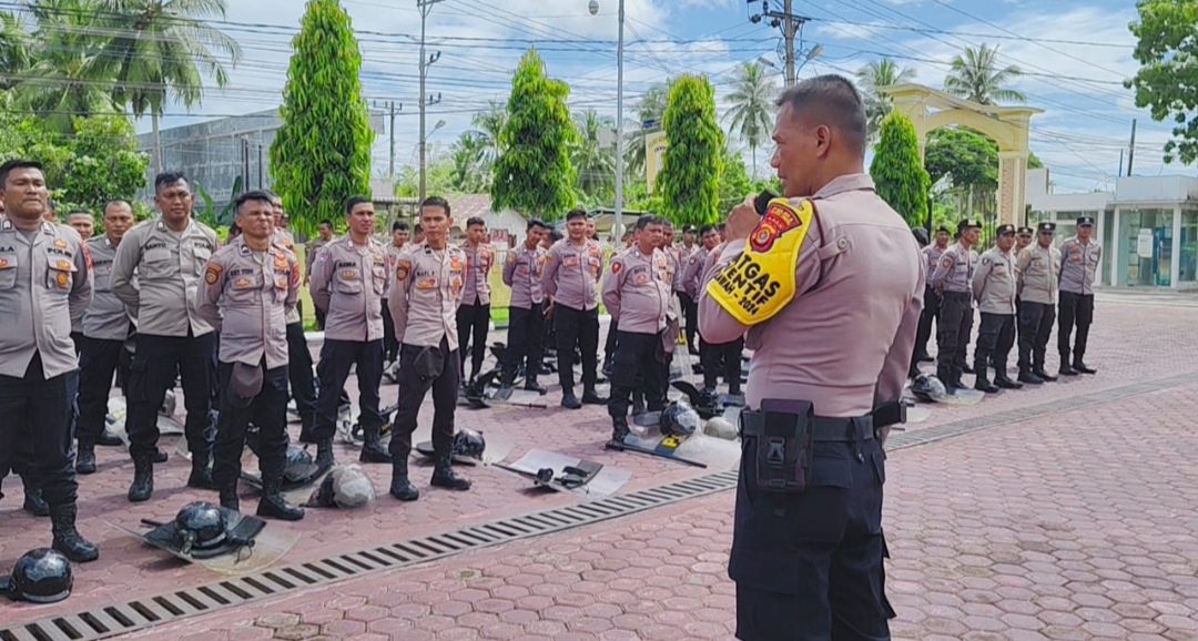 Persiapan Pengamanan Pilkada Serentak 2024, Satsamapta Polres Aceh Timur Gelar Latihan Dalmas