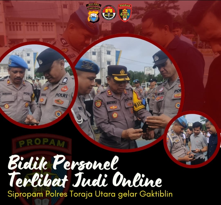 Bidik Personel Terlibat Judi Online, Propam Polres Toraja Utara Gelar Gaktiblin