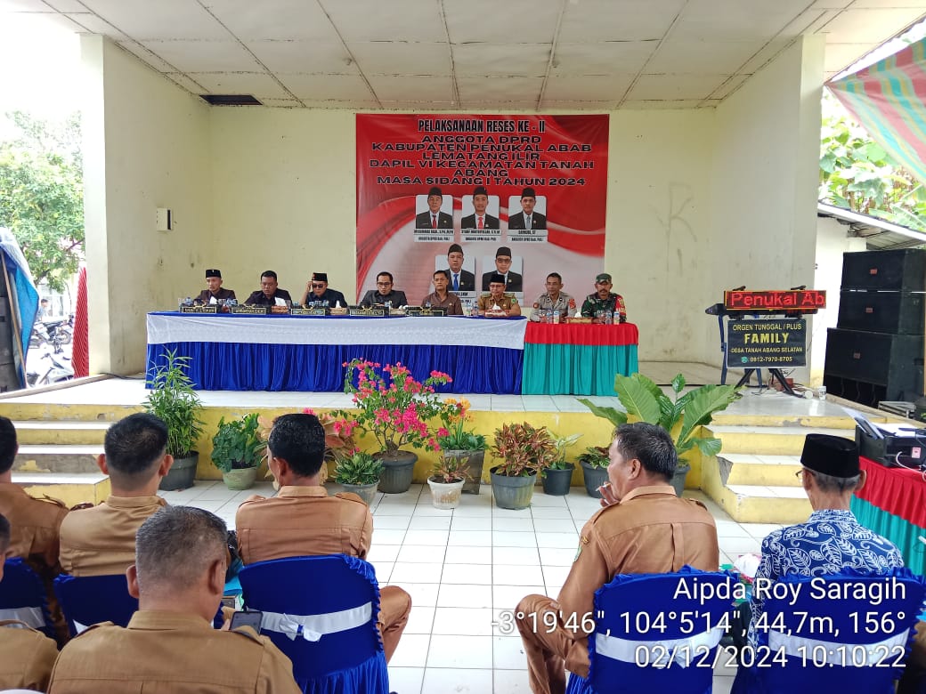 Polsek Tanah Abang Hadiri Reses Ke-II Masa Sidang I Tahun 2024, Anggota DPRD Dapil 6 PALI