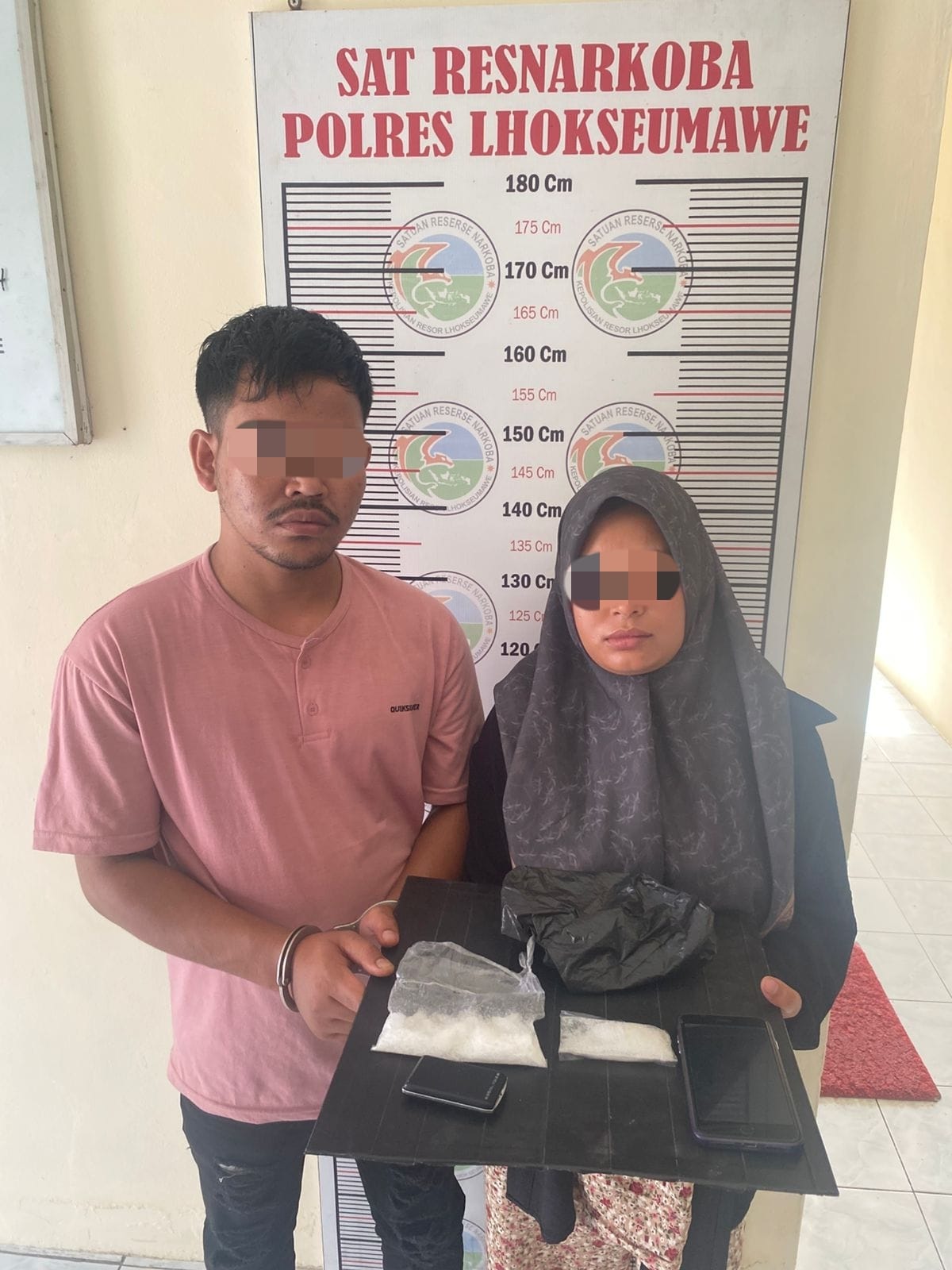 Seorang Pasangan Suami Istri Di Ringkus Petugas Sat Resnarkoba Polres Lhokseumawe Dan Sita Barang Bukti Sabu 81,5 Gram”