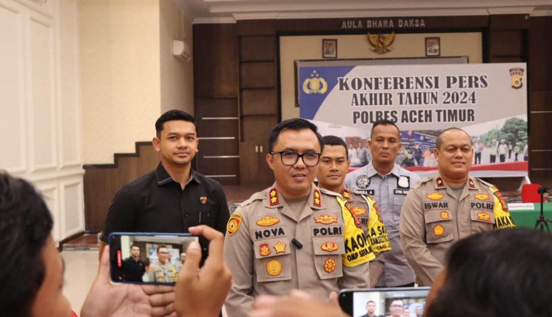 Polres Aceh Timur Rilis Capaian Kinerja 2024: Gangguan Kamtibmas Turun, Kasus Narkoba dan Laka Lantas Menurun