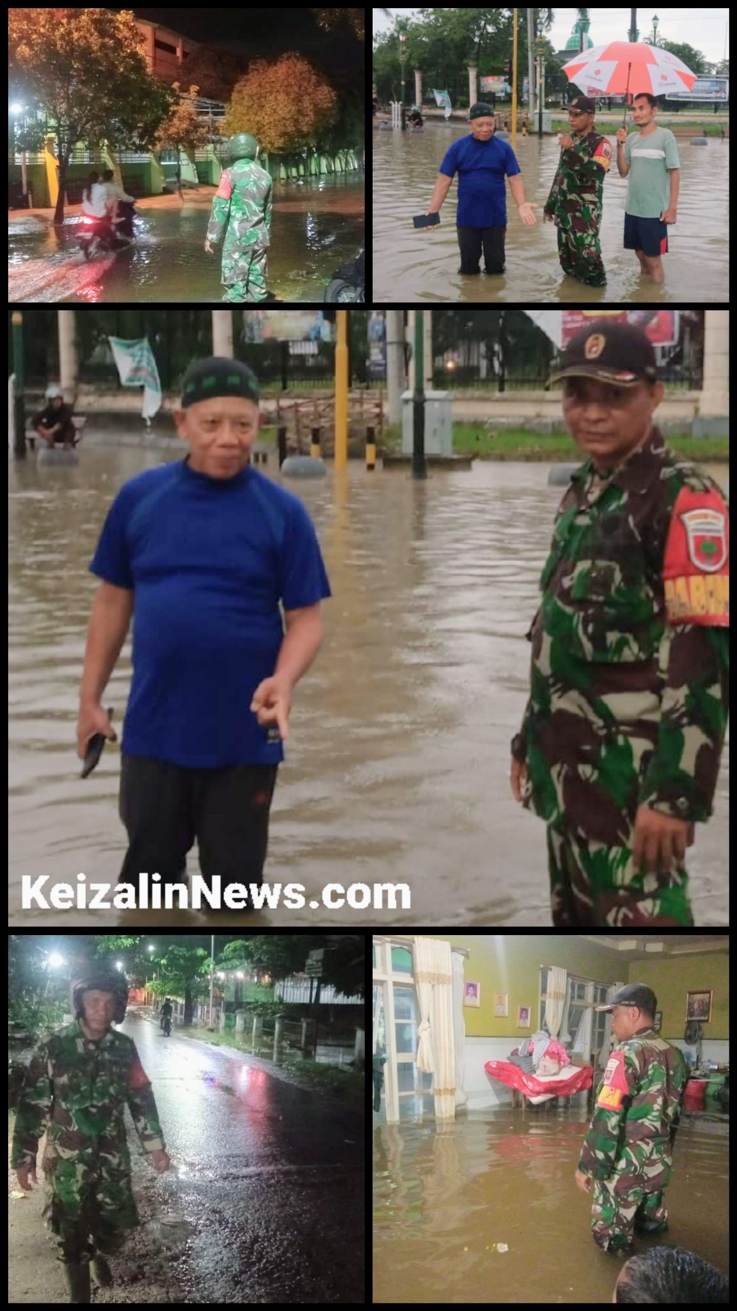 Sertu Laode Anton Babinsa Kelurahan Bende, Monitoring ke Rumah Warga Yang Terdampak Banjir Akibat Hujan Deras