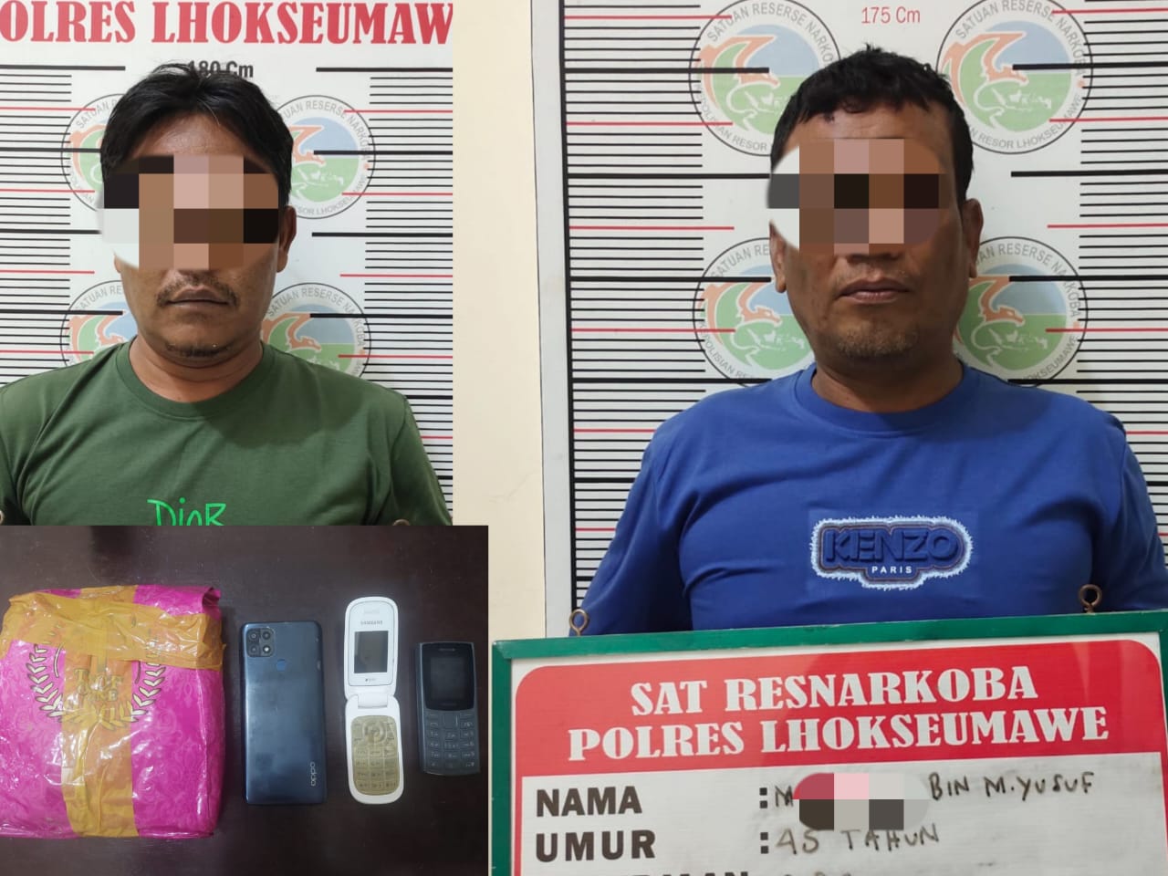 1.055 Gram Sabu Berhasil Disita, Dua Pelaku Ditangkap di Lhokseumawe