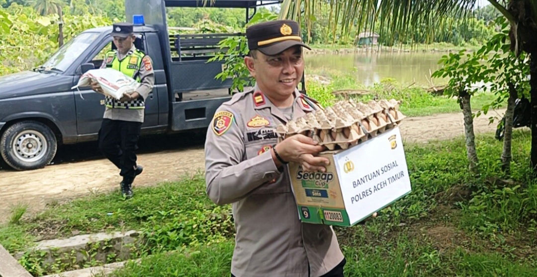 Rumah Muhammad Muriza Mendapat Perhatian Kapolres Aceh Timur