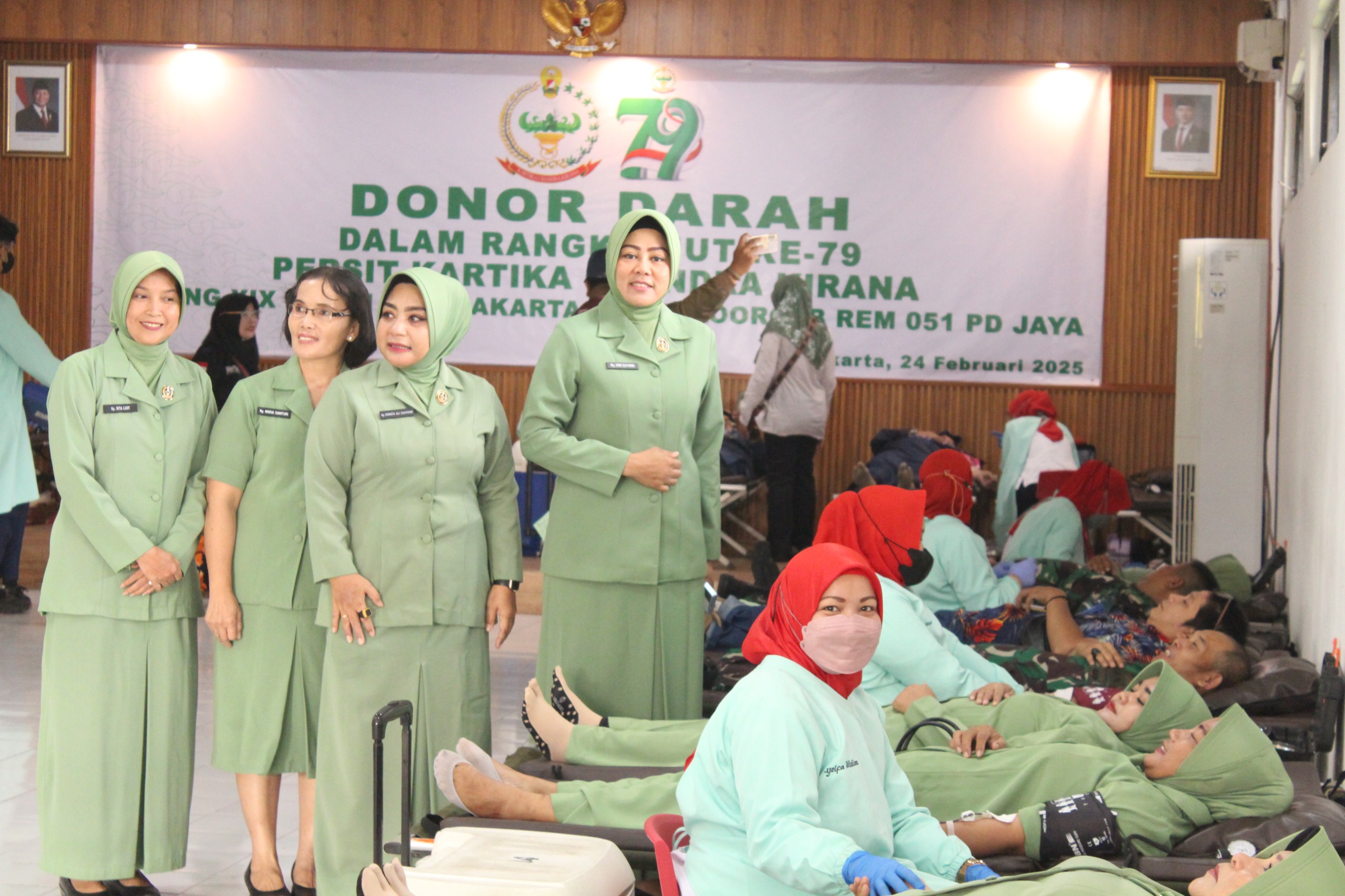 Peringati HUT Persit Kartika Chandra Kirana ke-79, Kodim 0505/JT Gelar Donor Darah