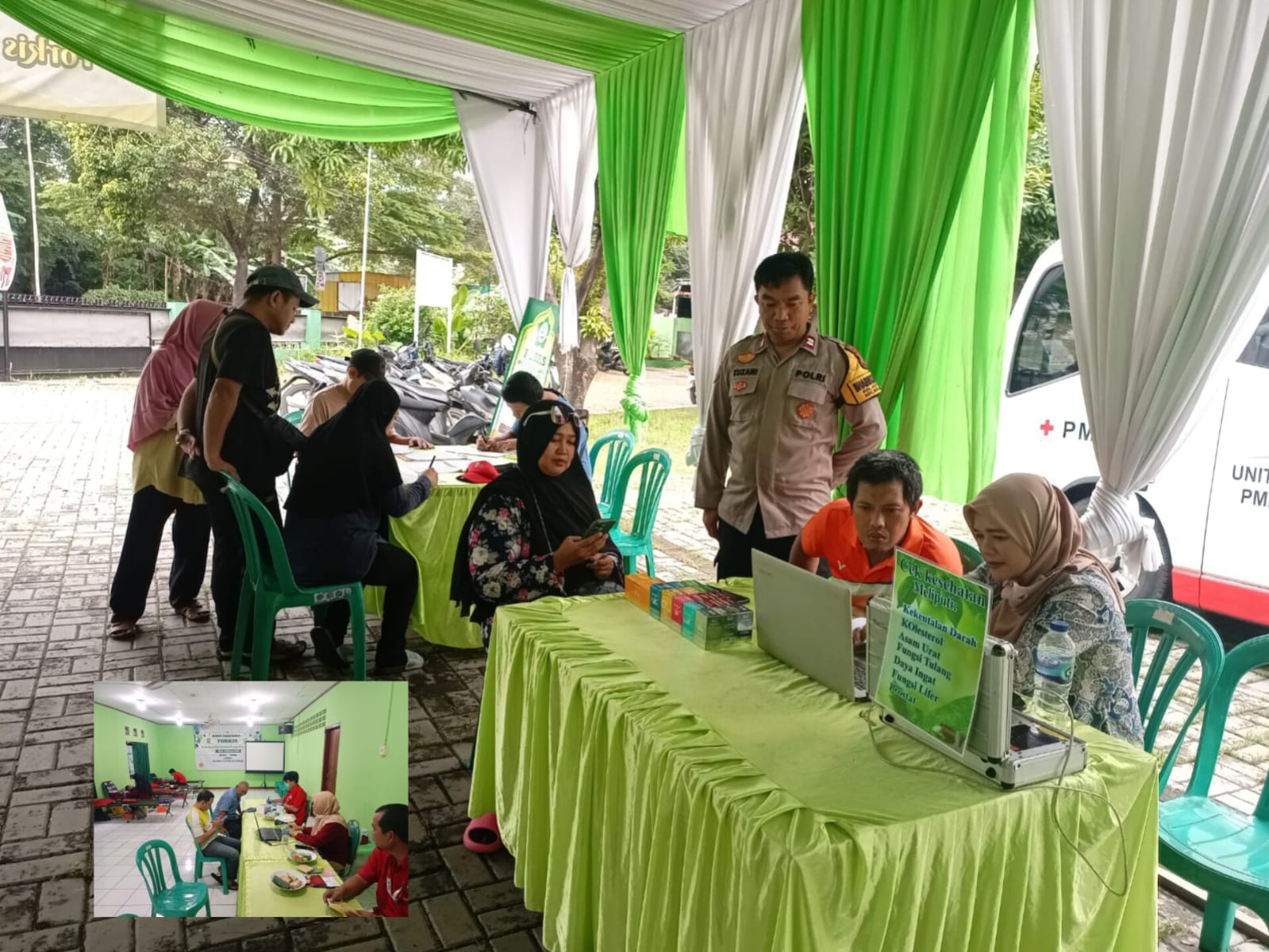 Bhabinkamtibmas Kotabaru Monitoring Giat Donor Darah Warga Harapan Baru