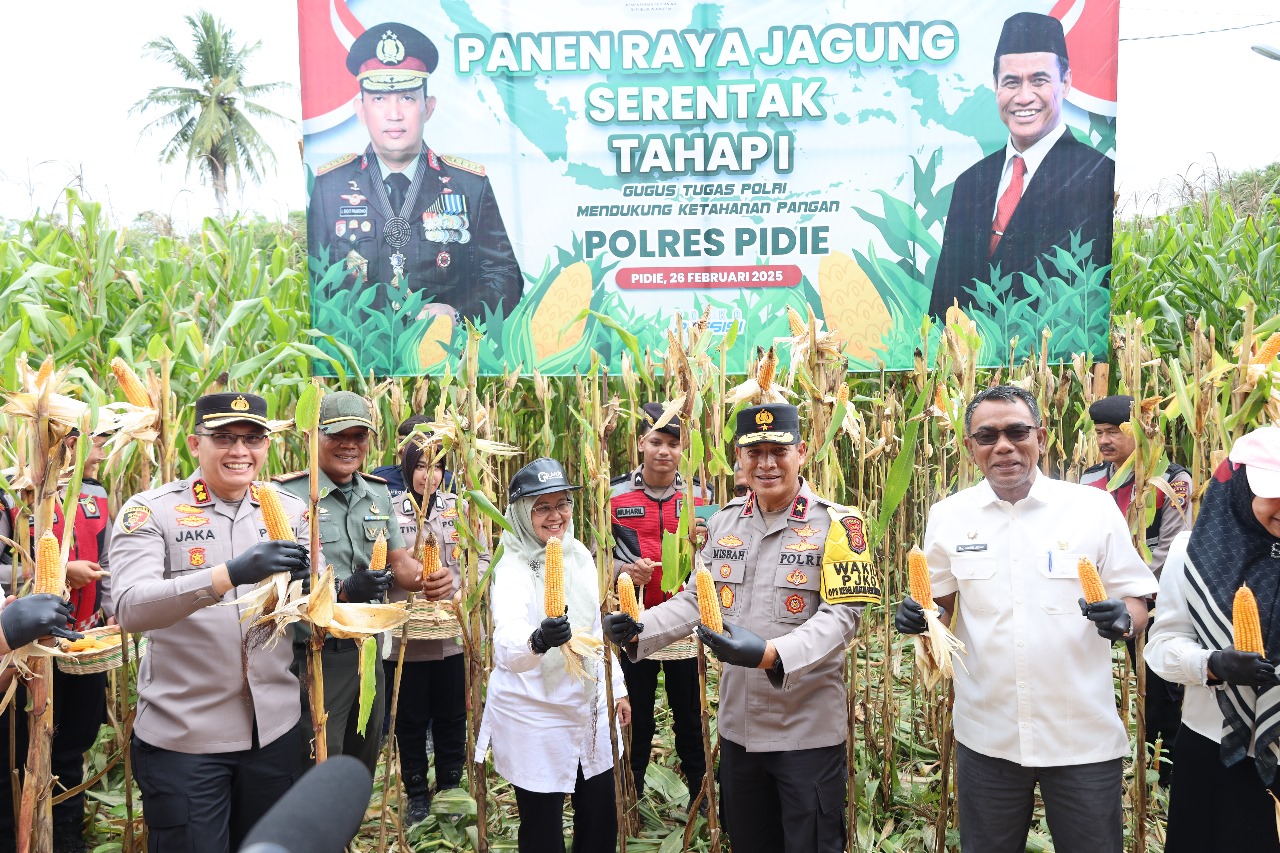 Wakapolda Aceh Panen Raya Jagung Tahap I secara Serentak di Kabupaten Pidie