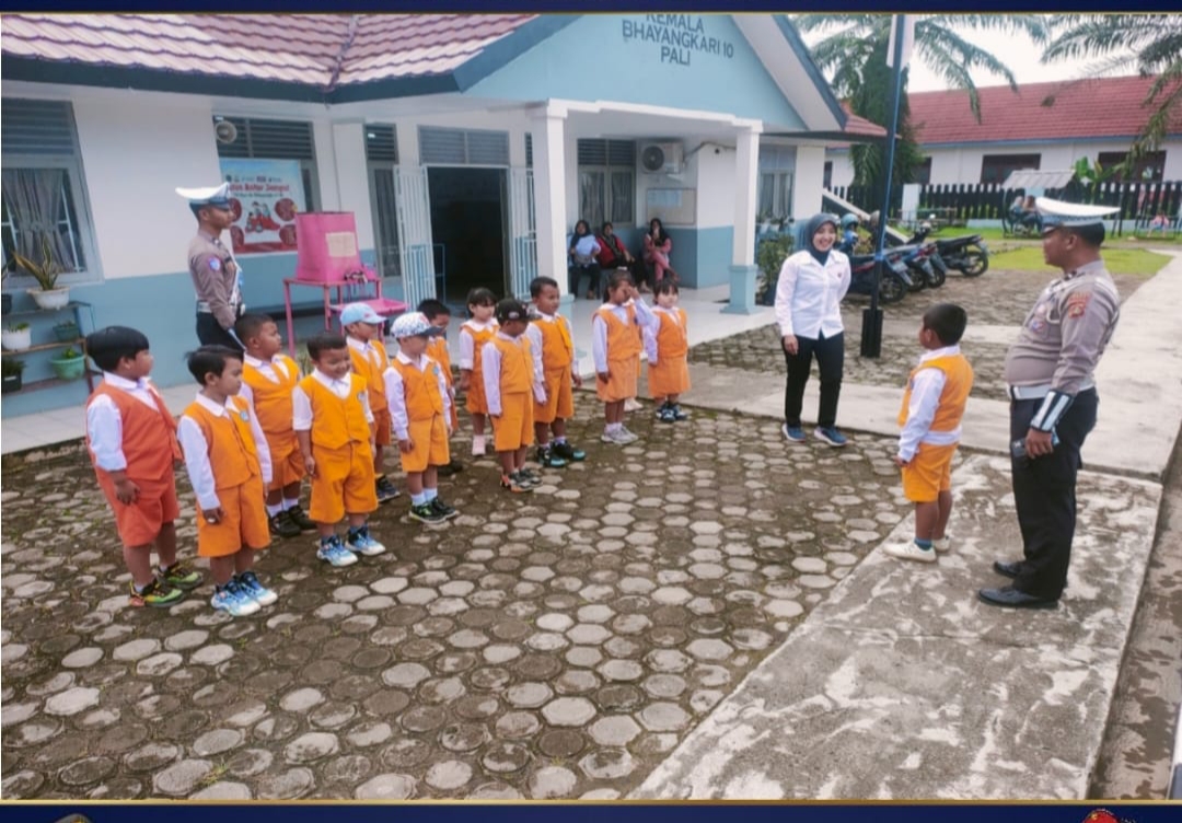 Tanamkan Tertib Lalulintas Sejak Dini,Satlantas Polres PALI Gelar Polsanak TK Bhayangkari 